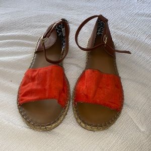Orange , brown - OLD NAVY - woman's sandals- size 9